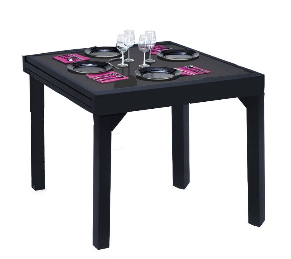 Table jardin modulo 90-180cm (noir) : Métal WILSA GARDEN ...