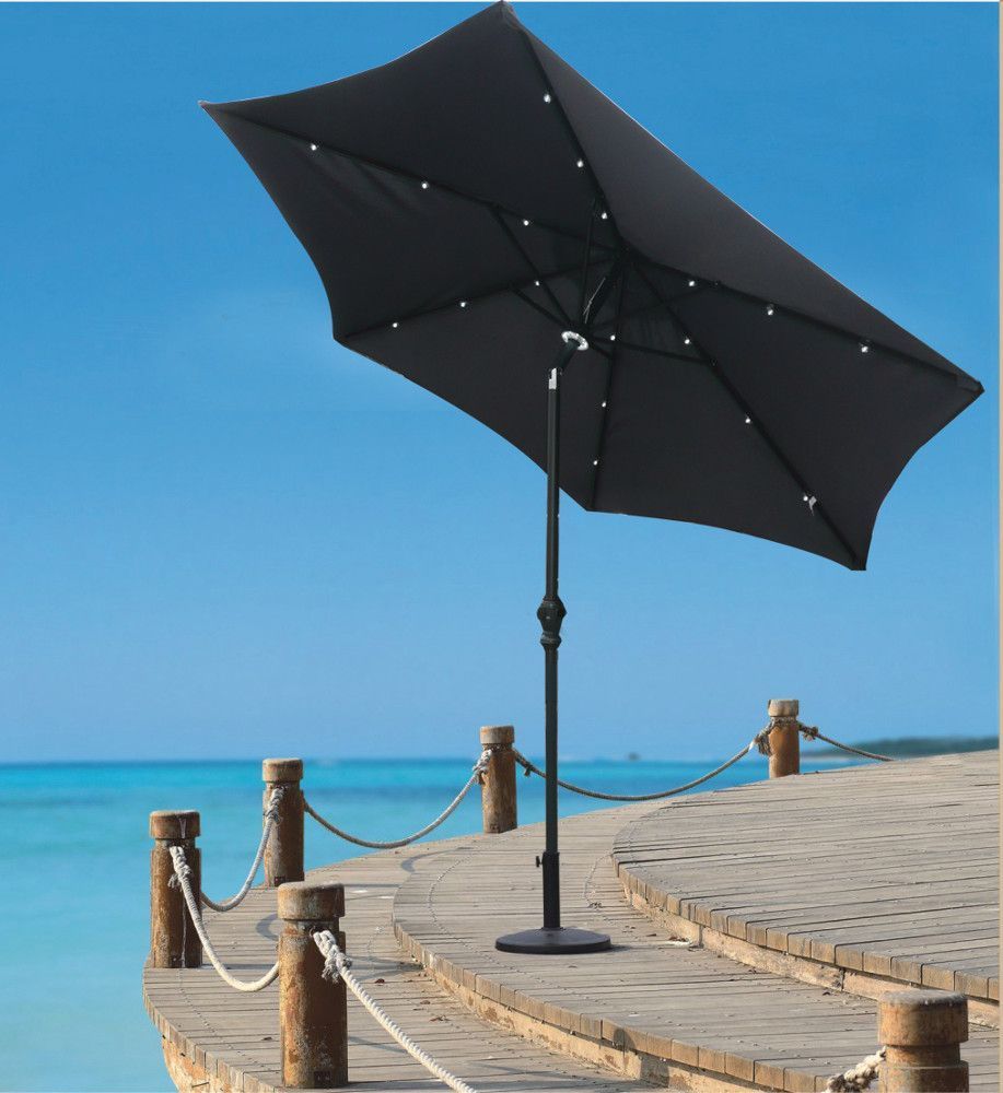 Parasol Anthracite 2m70 avec Eclairage solaire