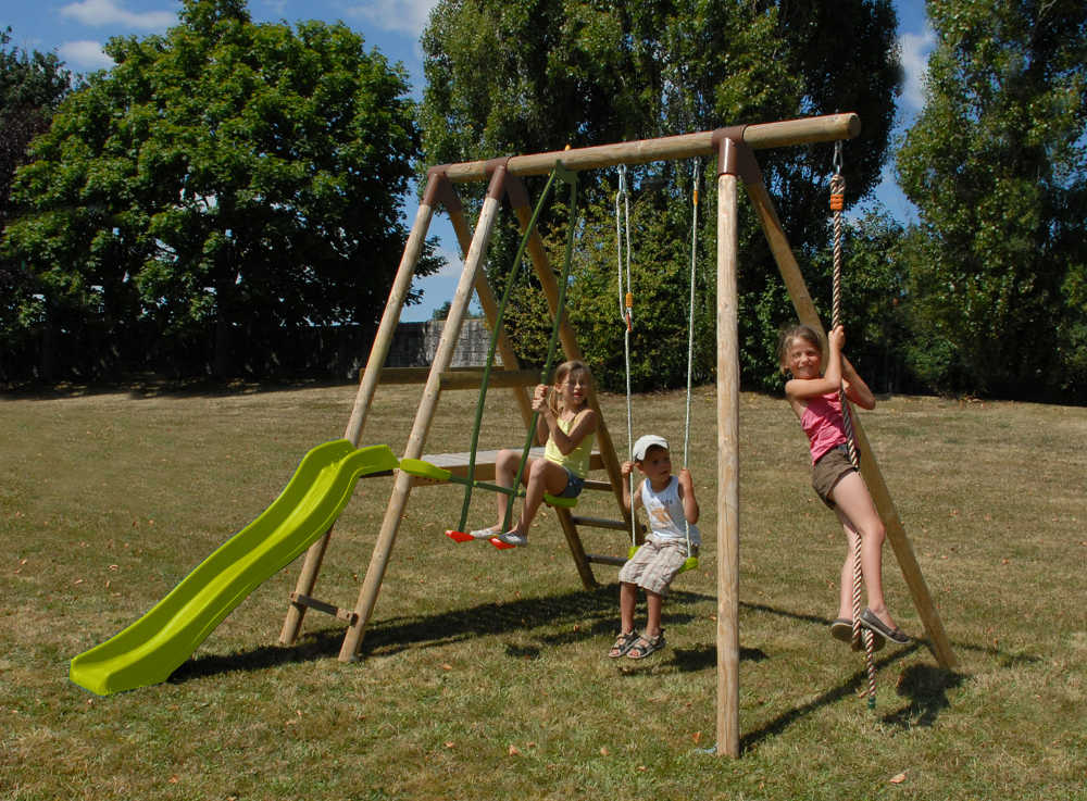 Portique en Bois Romarin avec Toboggan 275x235x320cm