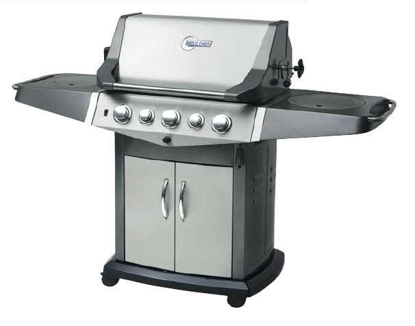 Barbecue en inox 5 feux avec r�tissoire