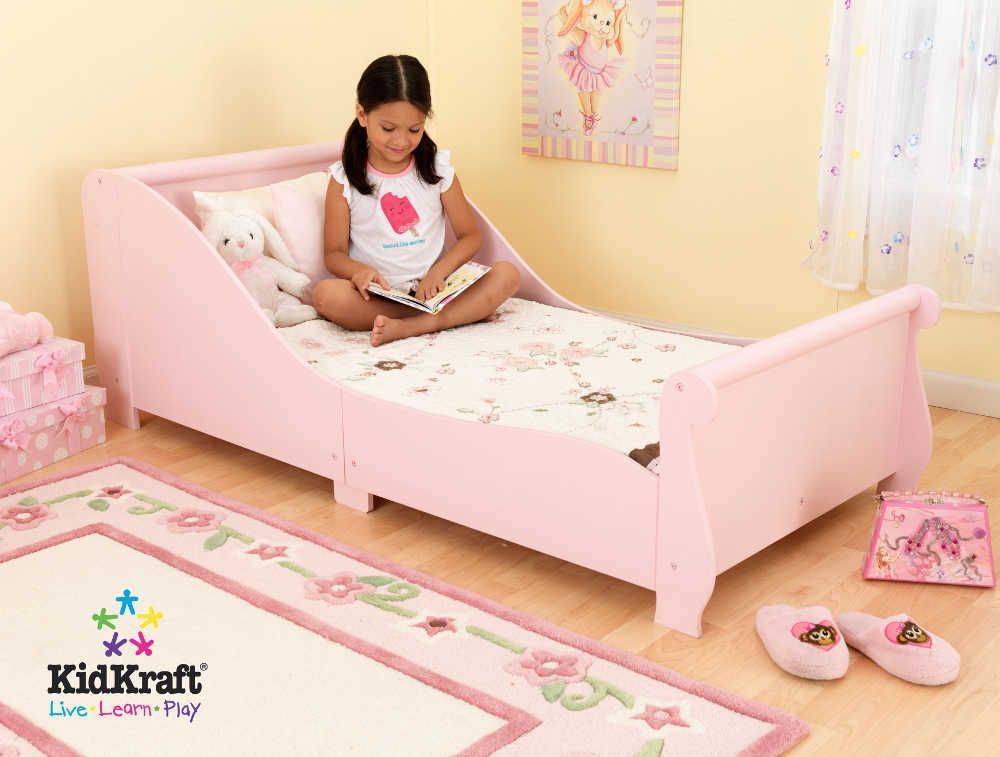 Lit en Bois Rose pour enfant 157x73x55cm