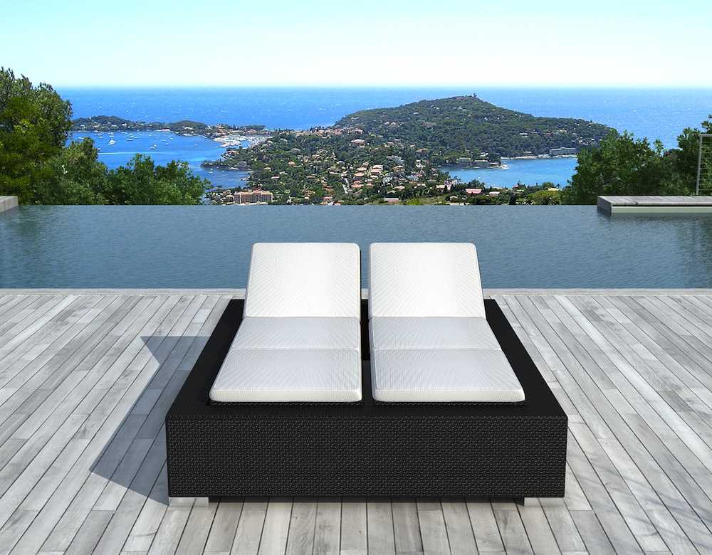 Lit de jardin 2 Places en R�sine tress�e Noire