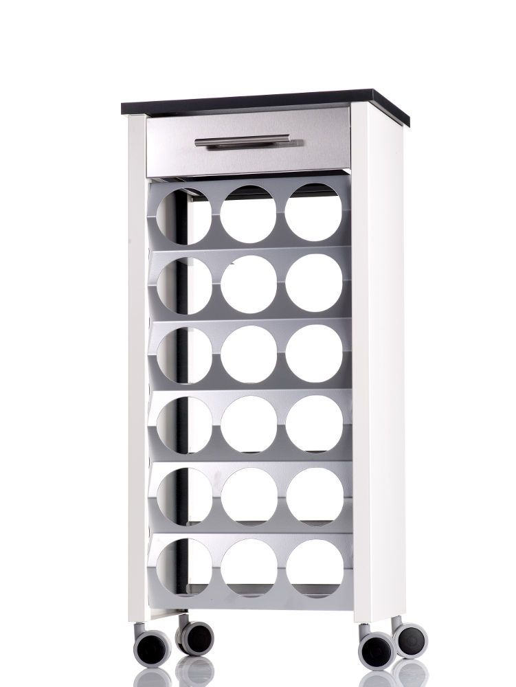 Chariot pour 18 bouteilles Bacus Blanc et Ardoise 43x30x93cm by Don hierro