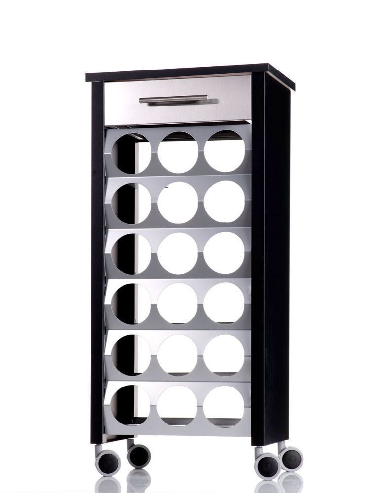 Chariot pour 18 bouteilles Bacus Noir et Ardoise 43x30x93cm by Don hierro