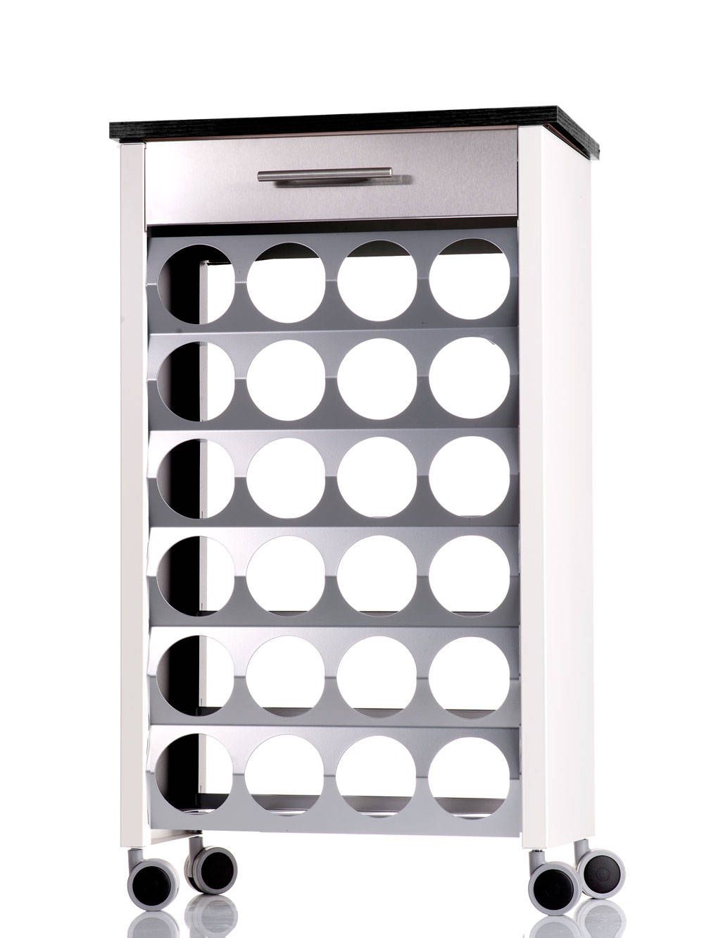 Chariot pour 24 bouteilles Bacus Blanc et Ardoise 54x30x93cm by Don hierro