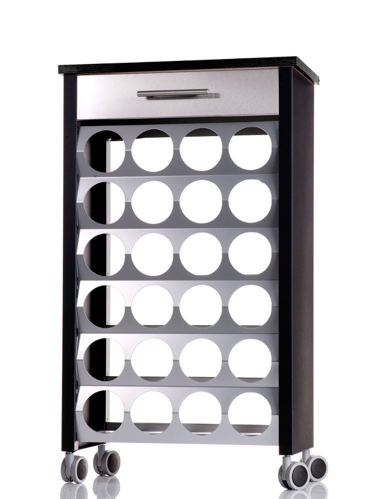 Chariot pour 24 bouteilles Bacus Noir et Ardoise 54x30x93cm by Don hierro