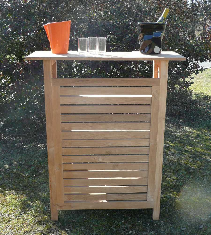 Bar en Teck naturel 120x36x100cm