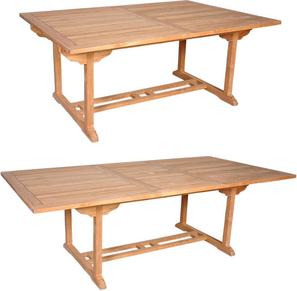 Table de jardin en Teck naturel 10/12 places 240x120x75cm
