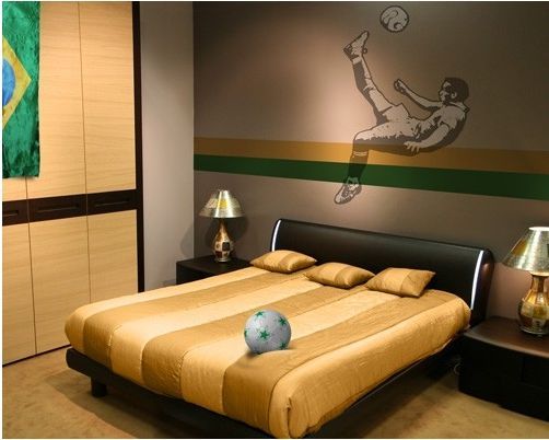 Sticker g�ant Ombre chinoise Footballeur 100x106cm 