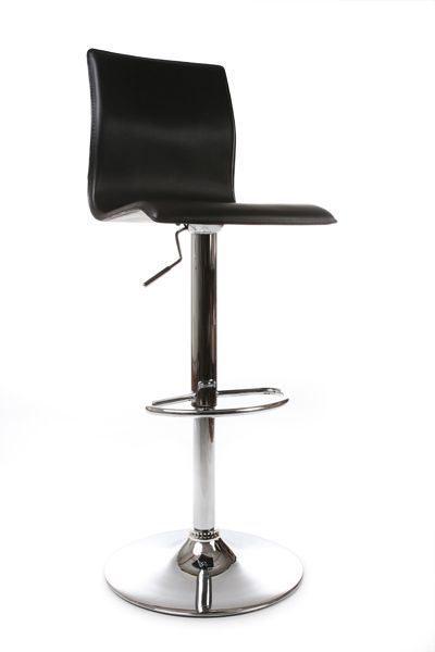 Tabouret Noir avec assise en similicuir rembourr� 40x40x58-81cm  by Kokoon design