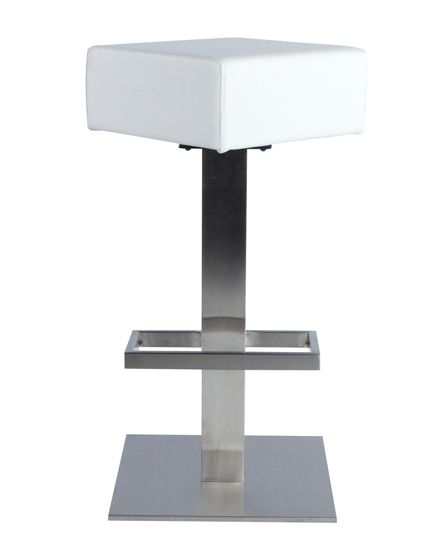 Tabouret de bar Square en Similicuir Blanc 36x35x81cm by Kokoon design