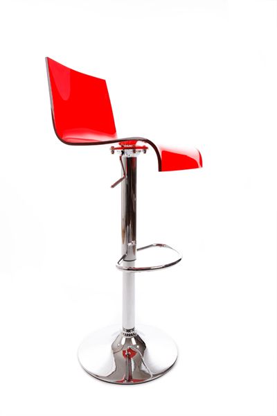 Tabouret de bar Color en M�tal chrom� et Acrylique rouge 40x38x57-78cm by Kokoon design