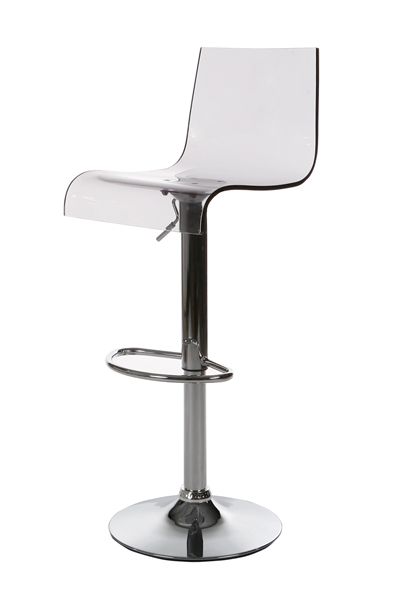 Tabouret de bar Color en M�tal chrom� et Acrylique transparent 40x38x57-78cm by Kokoon design