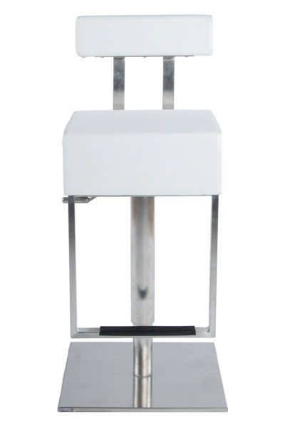 Tabouret de bar en Similicuir blanc rembourr� et Repose-pied 36x36x98-108cm by Kokoon design