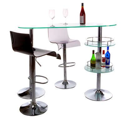 Bar design en Verre et Acier chrom� 140x50,5x109,5cm by Kokoon design