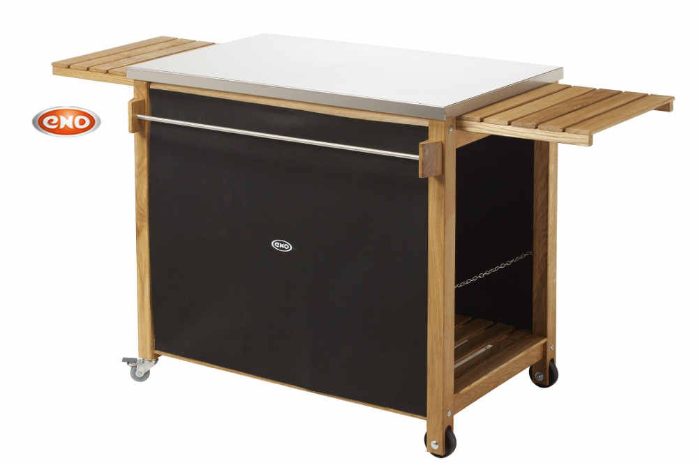 CHARIOT BOIS ET INOX POUR PLANCHA by Eno