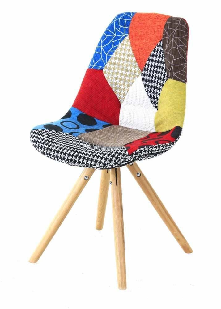 Chaise en tissu patchwork (lot de 2)