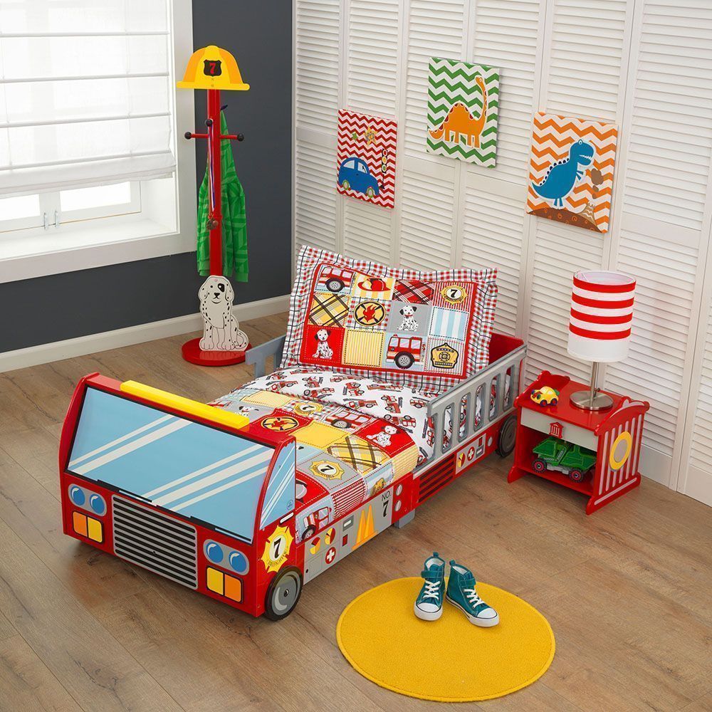 Chambre pompier lit + chevet + parure offerte