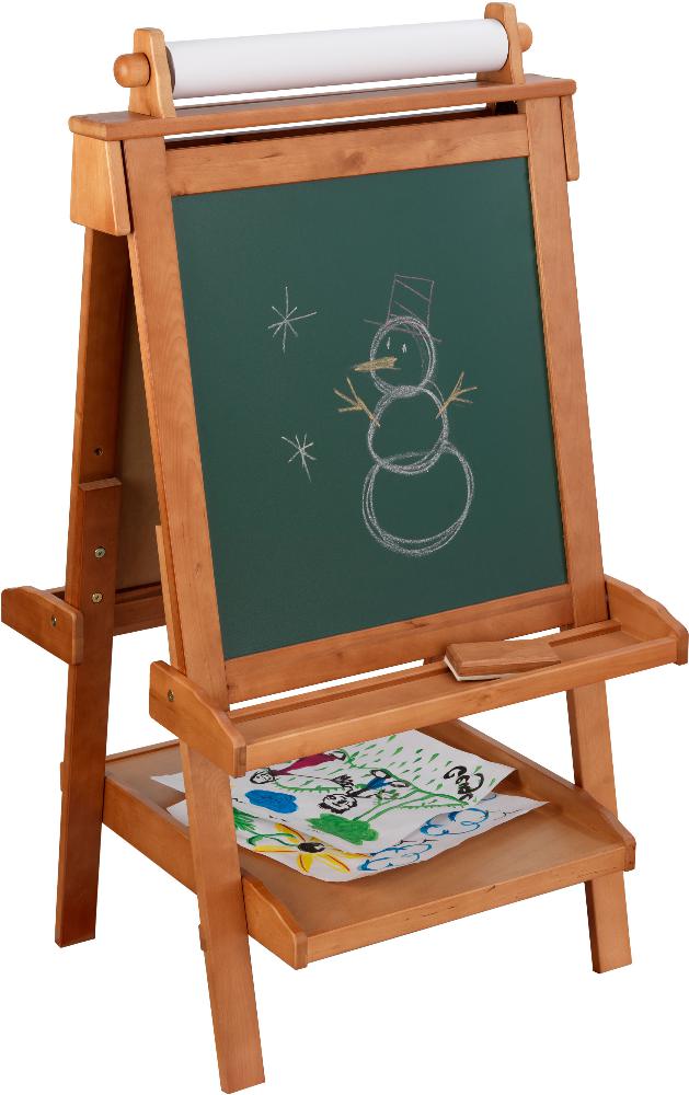 Chevalet de dessin en bois pour enfant avec rouleau pap Désign Couleur cheminée
