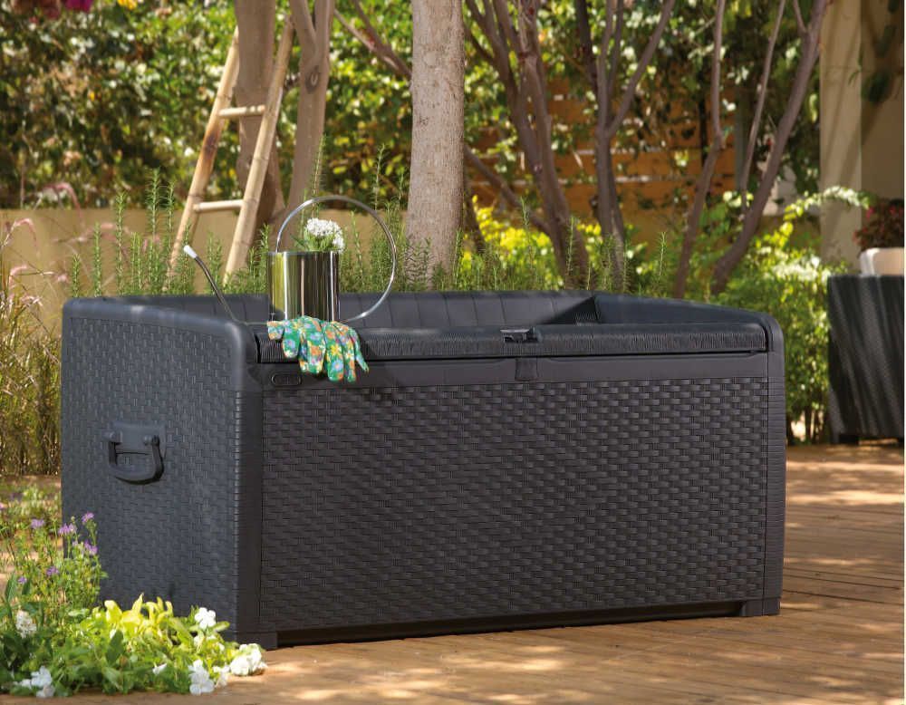 Coffre de rangement banc 400 Litres en r�sine 134x66x65cm by Chalet et jardin