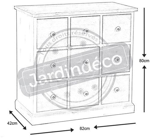 commode 9 tiroirs pin