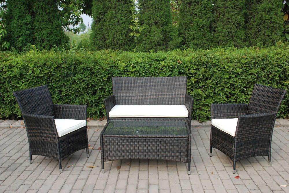 SALON DE JARDIN EN OSIER CHOCOLAT
