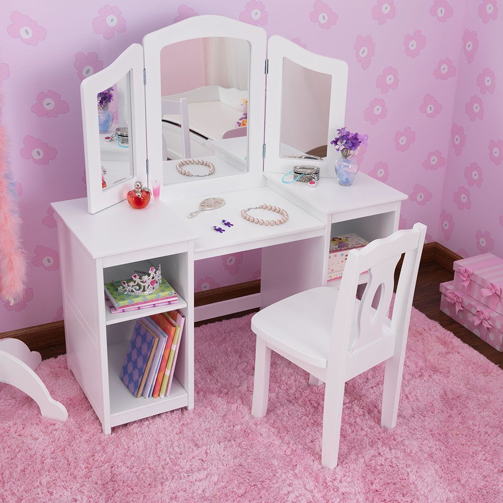 Grande coiffeuse en bois pour enfant