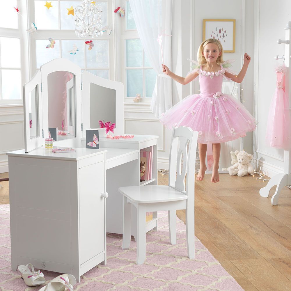 Grande coiffeuse en bois pour enfant