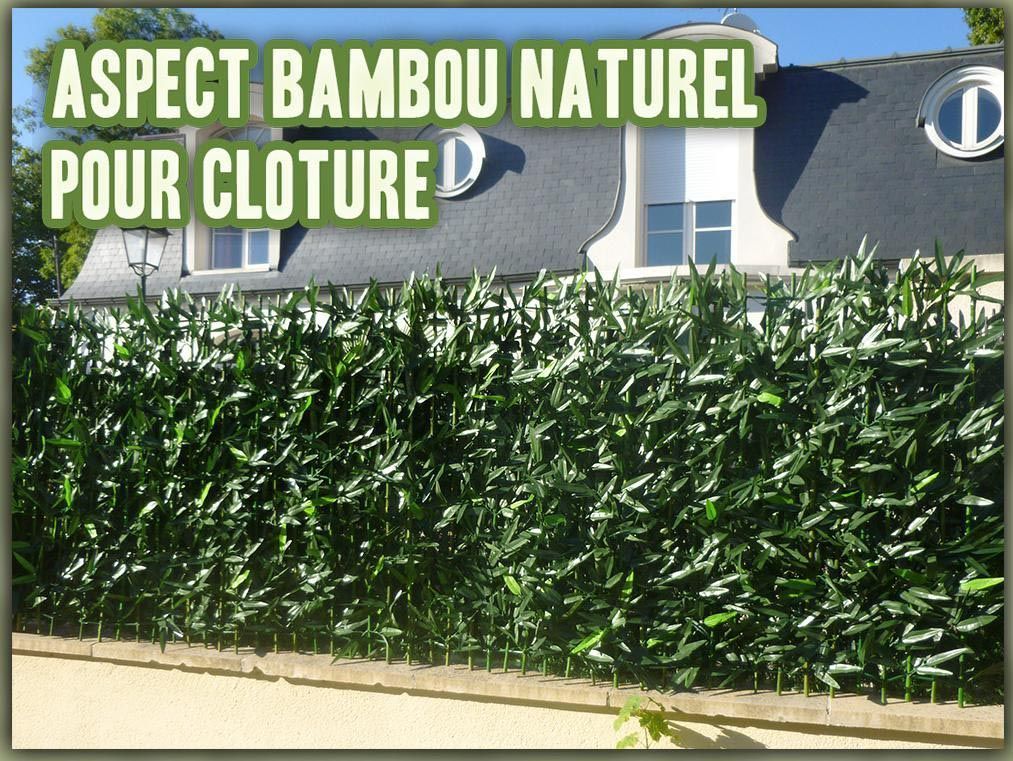 Haie de bambou naturel avec support rigide Bambou Créatif clôture