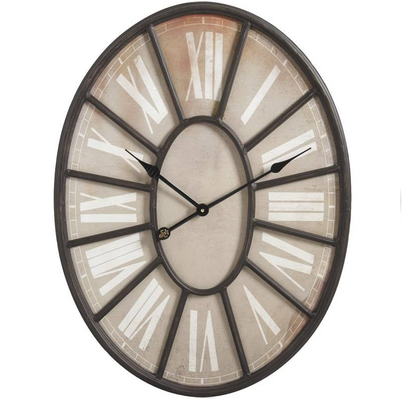 Horloge murale ovale en métal Horloge murale avec des tasses