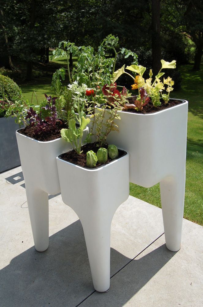 Potager Jardini�re design Kiga Blanc 80x72x104cm by Hurbz