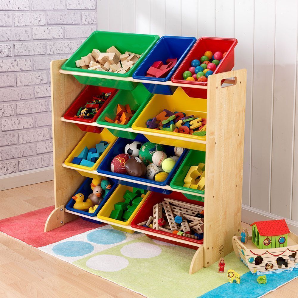 Meuble de rangement en bois 12 bacs pour enfant