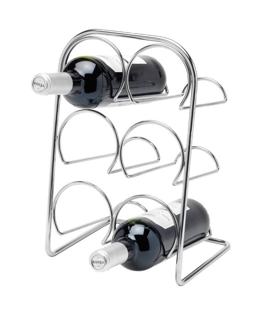 Rack � vin pour 6 bouteilles en M�tal chrom� 22x19,5x34cm by Tellier