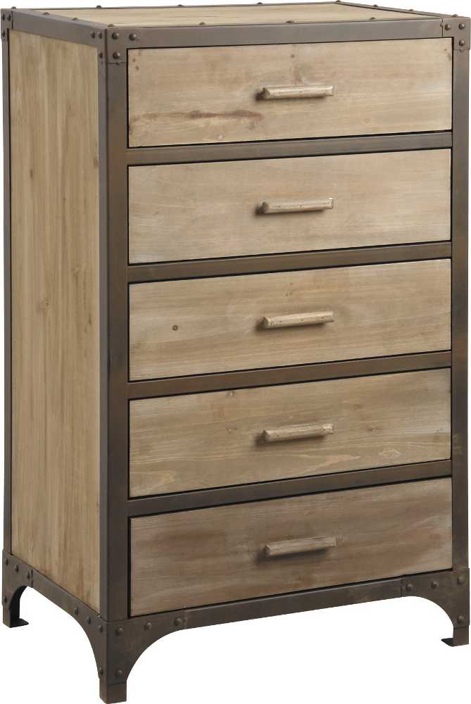 Meuble 5 tiroirs en M�tal et Bois