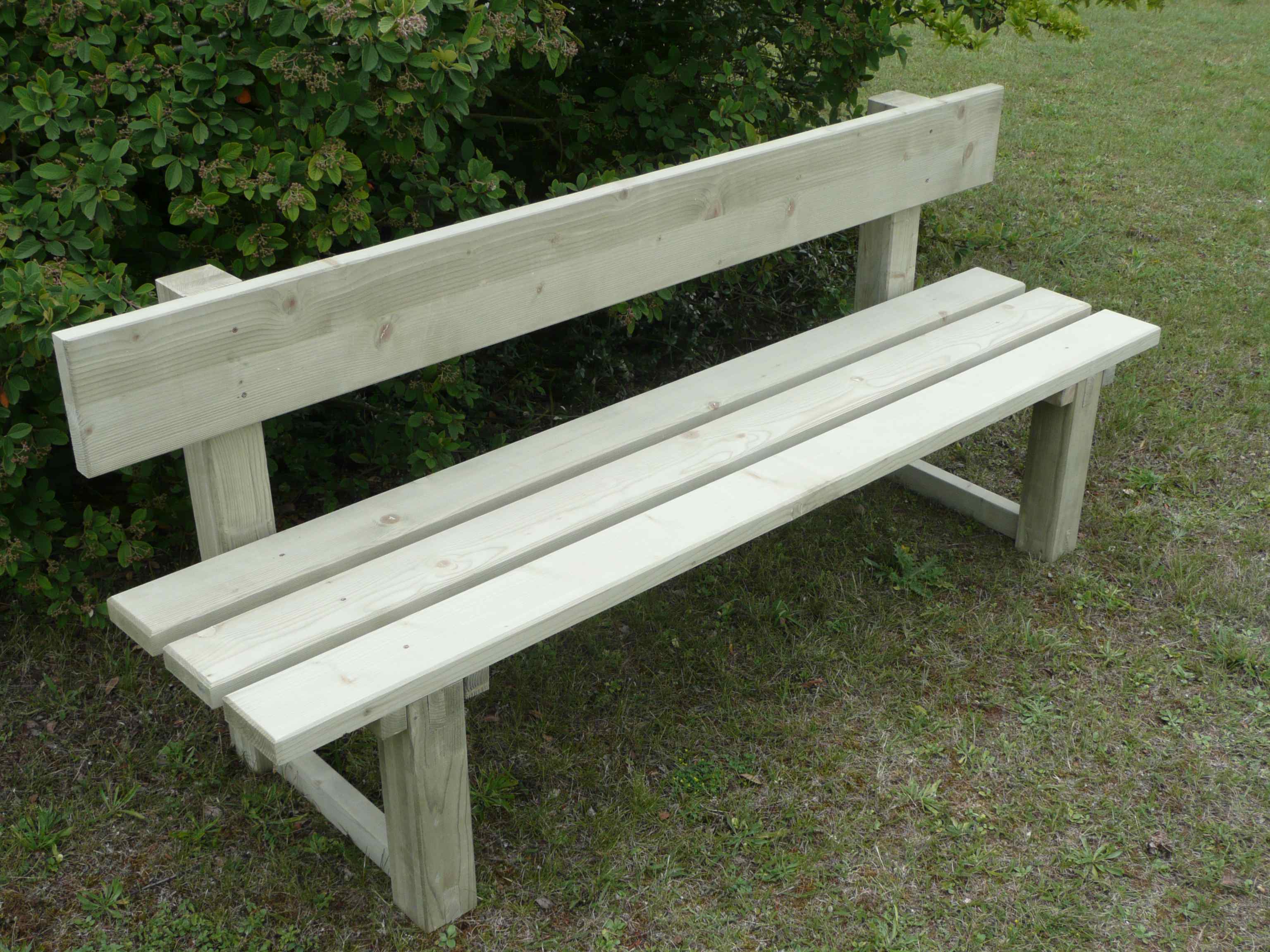 Banc Bois Exterieur Sans Dossier : Banc de jardin avec Dossier en Bois trait? autoclave Vert Gris Banc Bois Exterieur Sans Dossier : Banc de jardin avec Dossier en Bois trait? autoclave Vert Gris