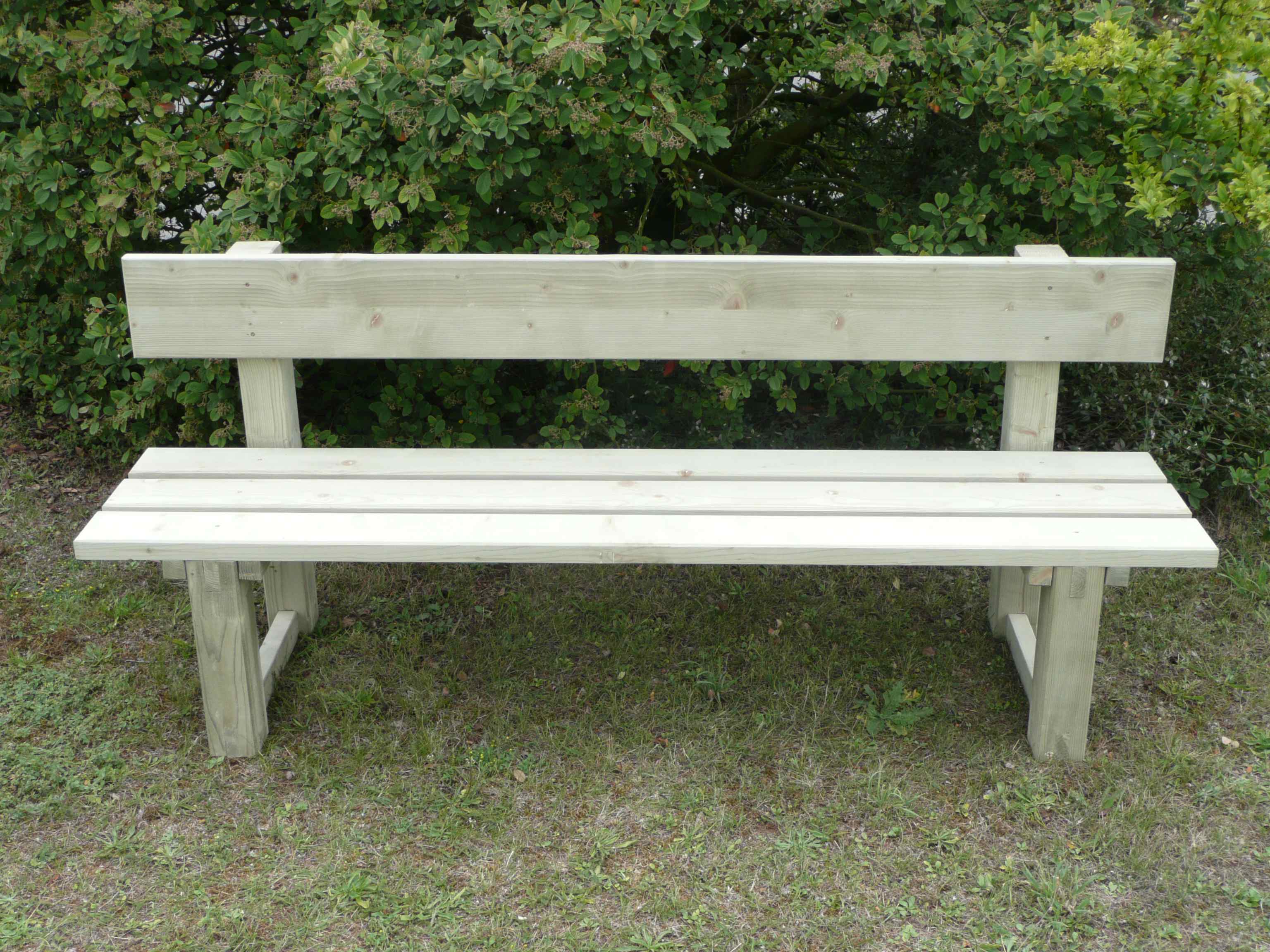 Banc Bois Exterieur Sans Dossier : Banc de jardin avec Dossier en Bois trait? autoclave Vert Gris Banc Bois Exterieur Sans Dossier : Banc de jardin avec Dossier en Bois trait? autoclave Vert Gris