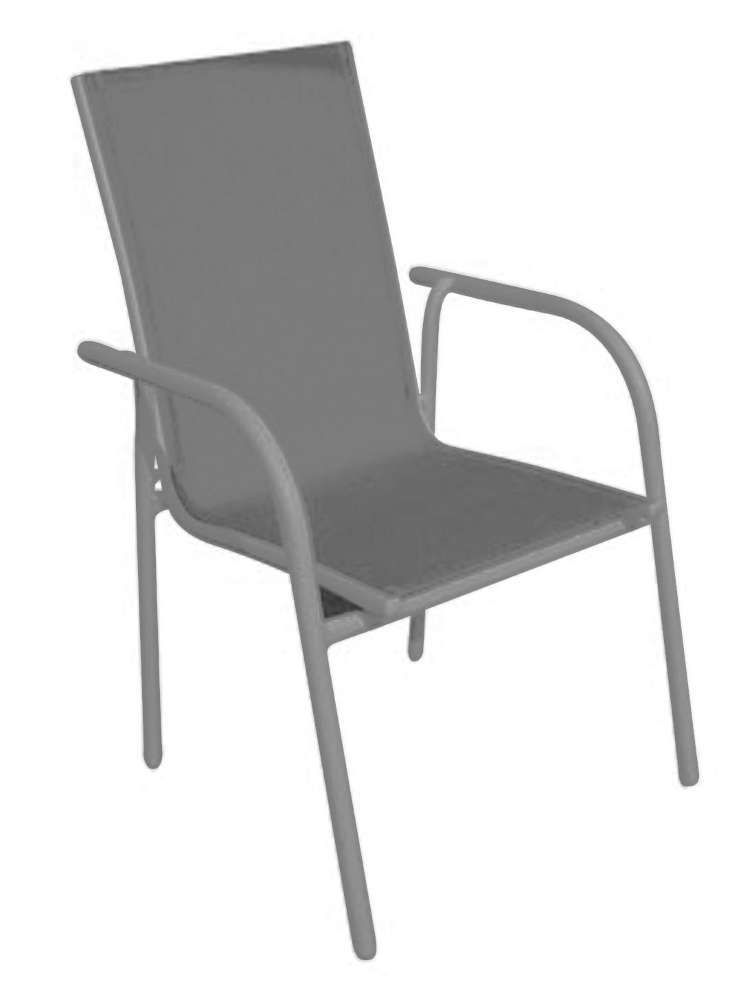 Fauteuil de jardin gris avec assise et dossier textil�ne