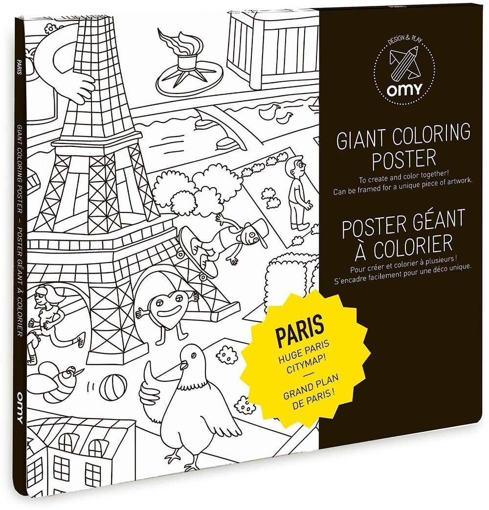 Poster colorier Paris blanc