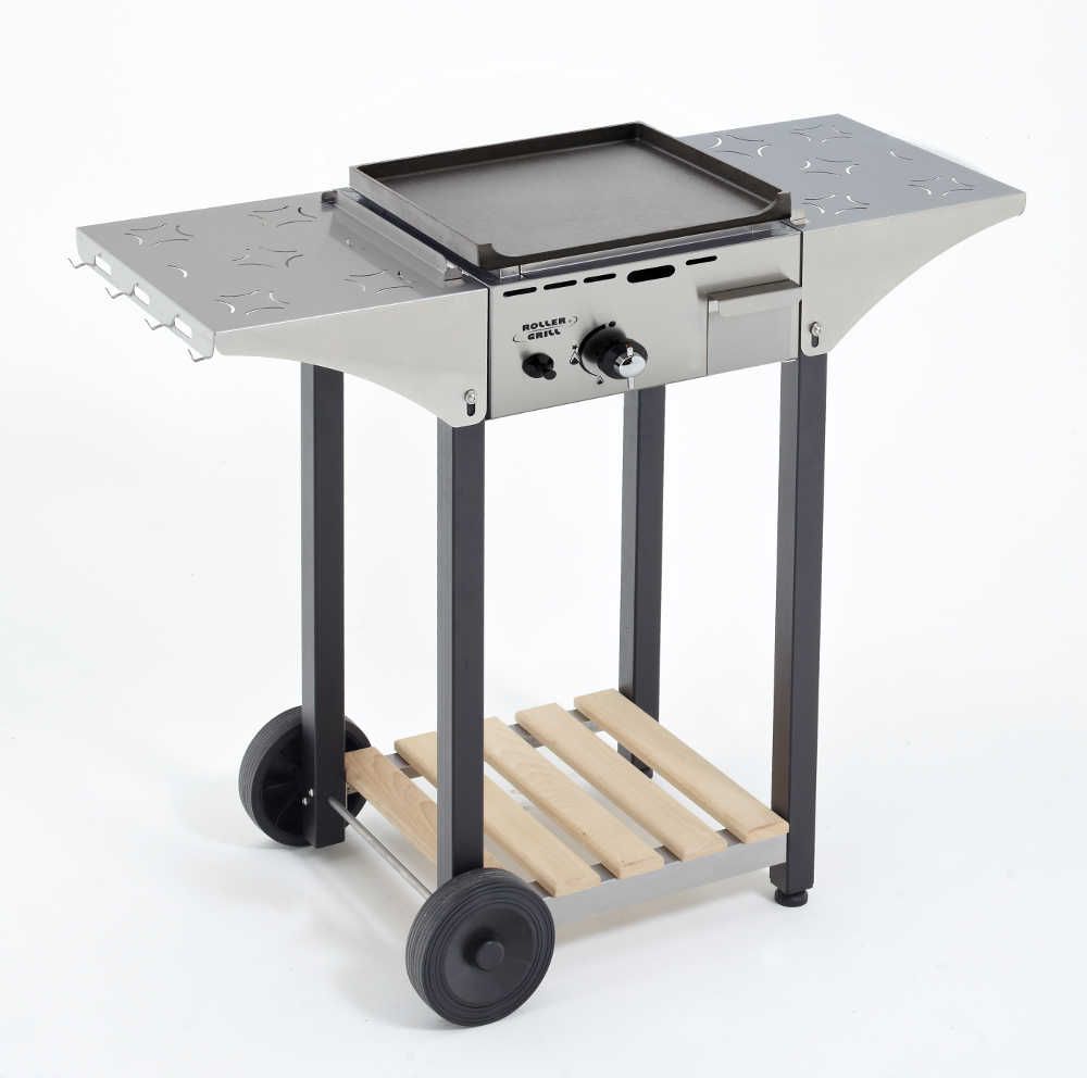 Desserte pour Plancha 40cm en Inox et Bois
