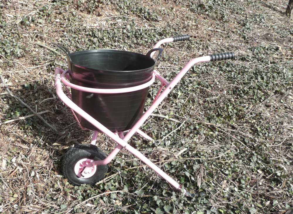 Brouette pliable Rose avec Bac souple Noir
