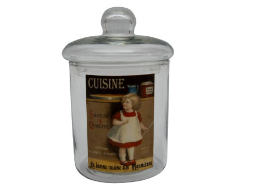 Pot en Verre Petite Fille avec Couvercle 8,7x14,5cm by Antic line cr�ations
