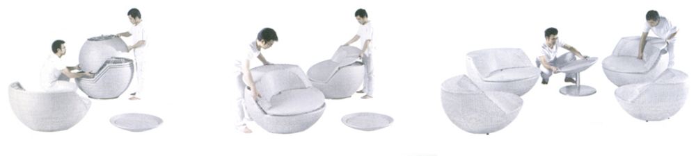 fauteuil boule salon de jardin