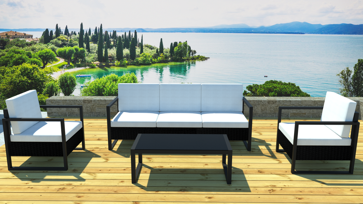 Table De Jardin Plastique Ronde : salon de jardin design alu et résine noire salon de jardin design alu Table De Jardin Plastique Ronde : salon de jardin design alu et résine noire salon de jardin design alu
