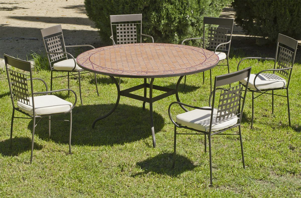 table ronde de jardin et 6 fauteuils belice vigo table ronde de jardin ...