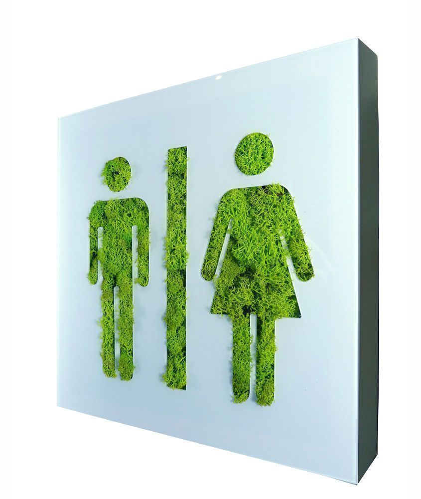 Tableau végétal picto homme femme en lichen stabilisé 2