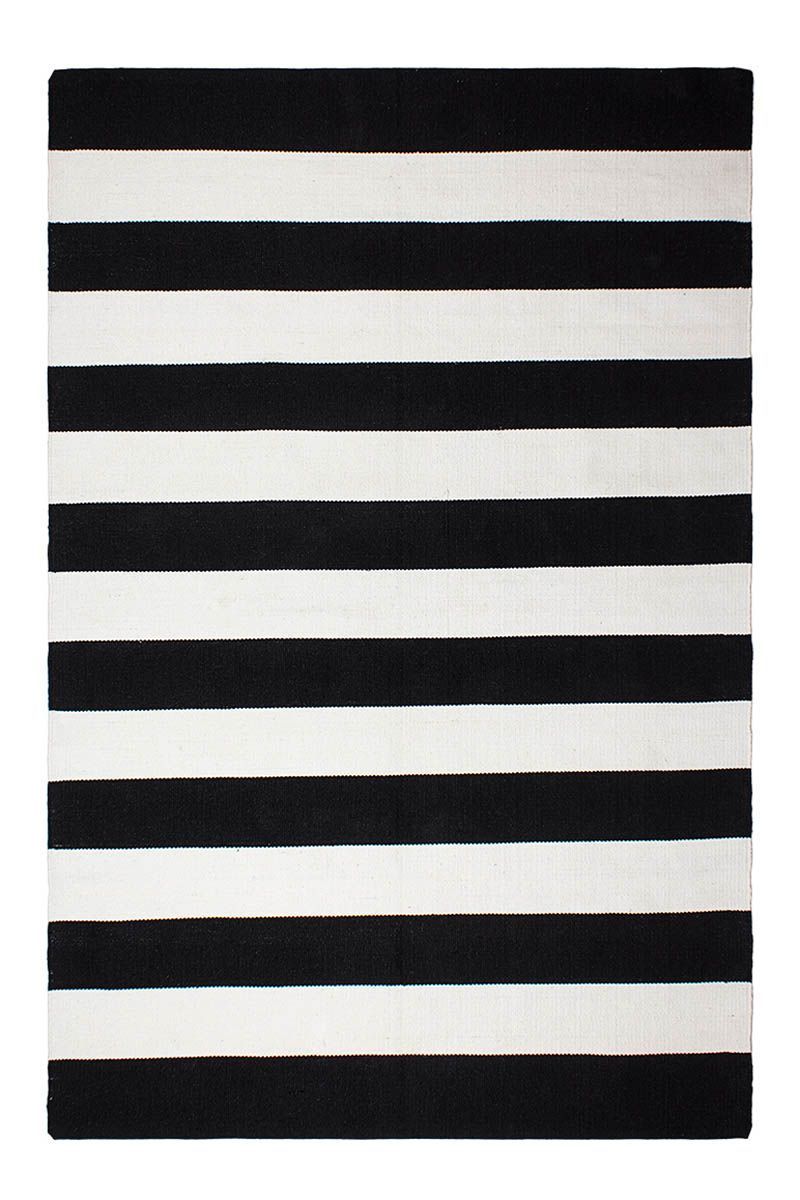 Tapis intérieur extérieur nantucket noir et blanc