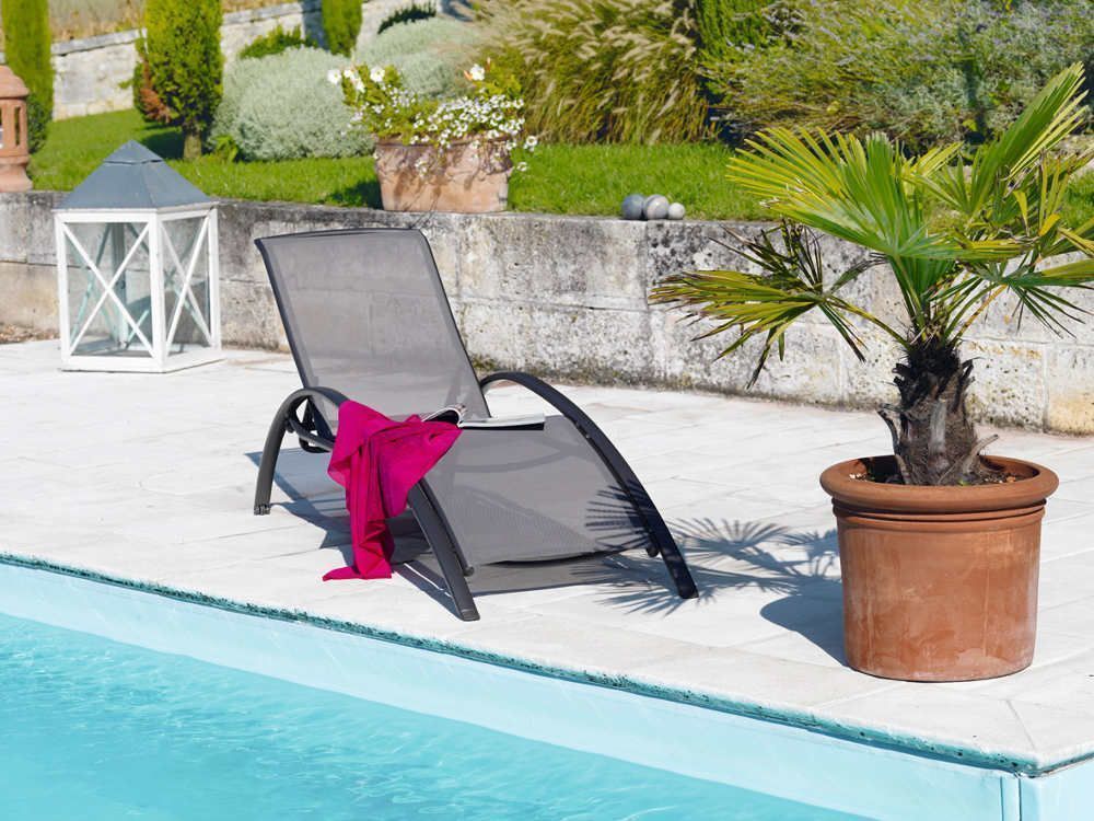 Lit de jardin Taupe Sart�ne 5 positions