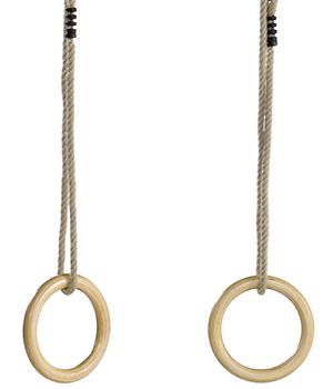 Anneaux de gymnastique en Bois avec Cordes Chanvre synth�tique