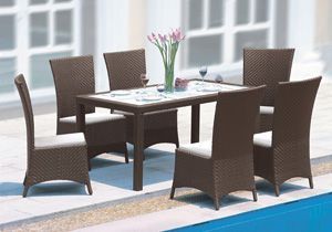 ALPINA GARDEN SALON DE JARDIN 6 PLACES EN POLYRESINE TRESSEE 