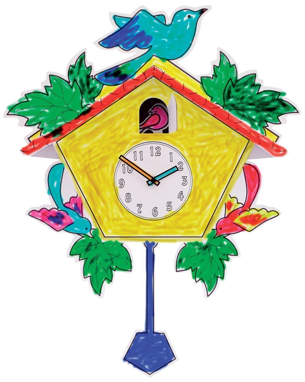HORLOGE COUCOU A COLORIER